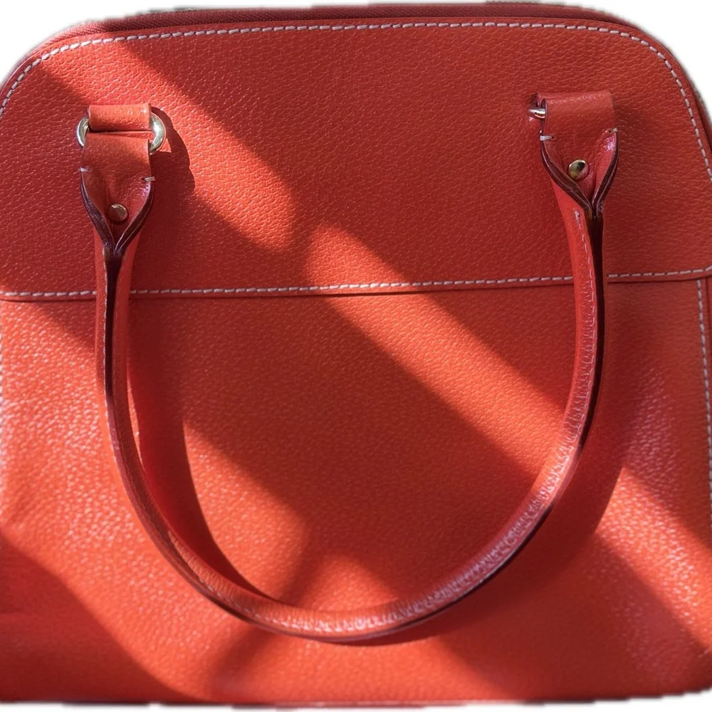Authentic Kate Spade Pebbled Leather Bag – Poppy / Bright Orange-Red - Picture 4 of 8
